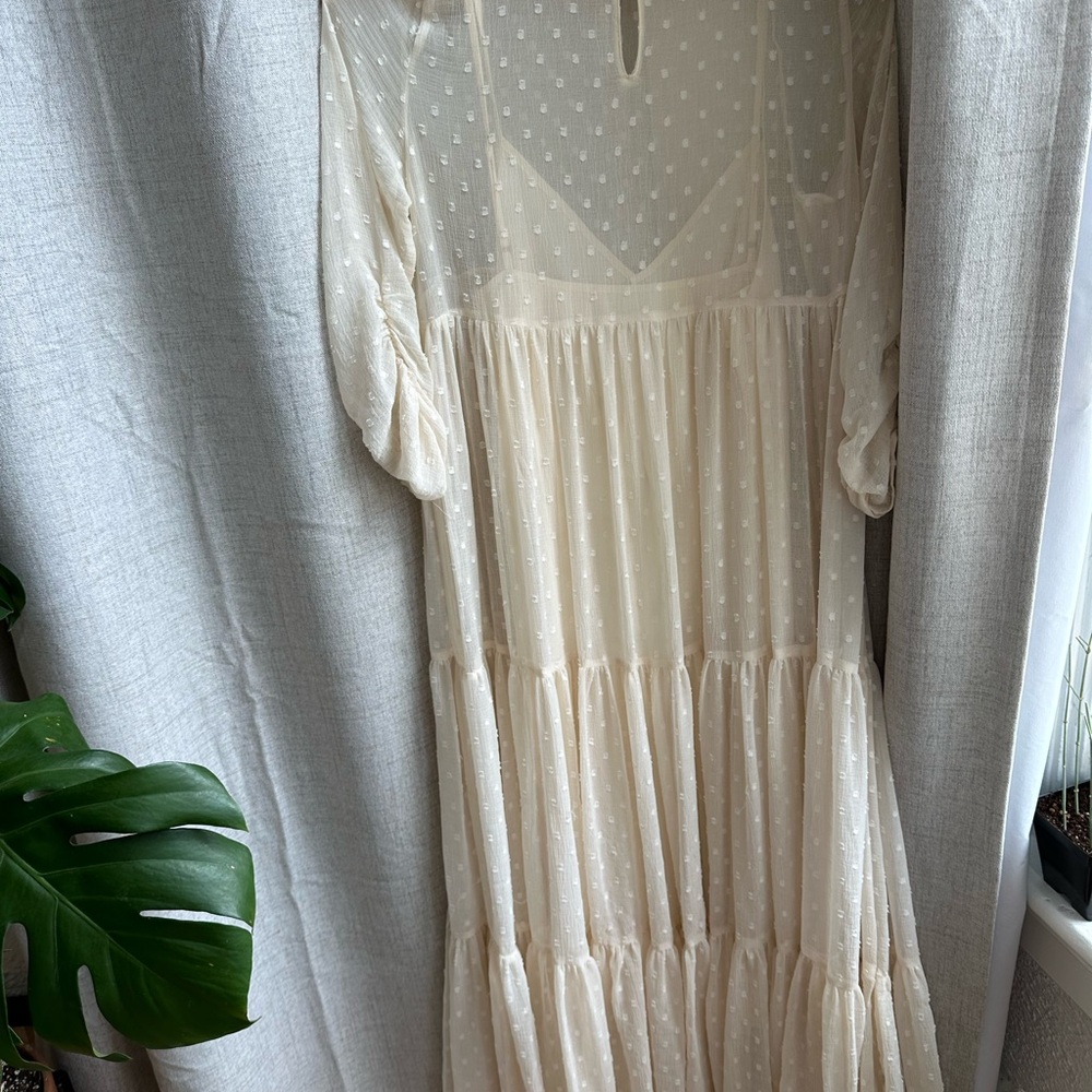 ZARA Cream Boho Maxi Dress